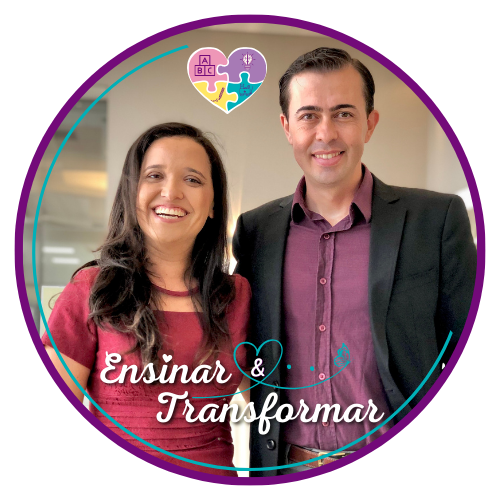 Profª Fernanda Biondo e Prof. Moisés Biondo — criadores do Ensinar & Transformar