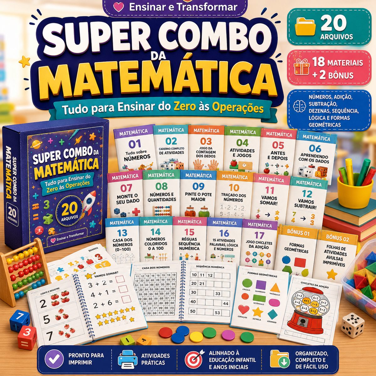 Super Combo da Matemática — 20 arquivos